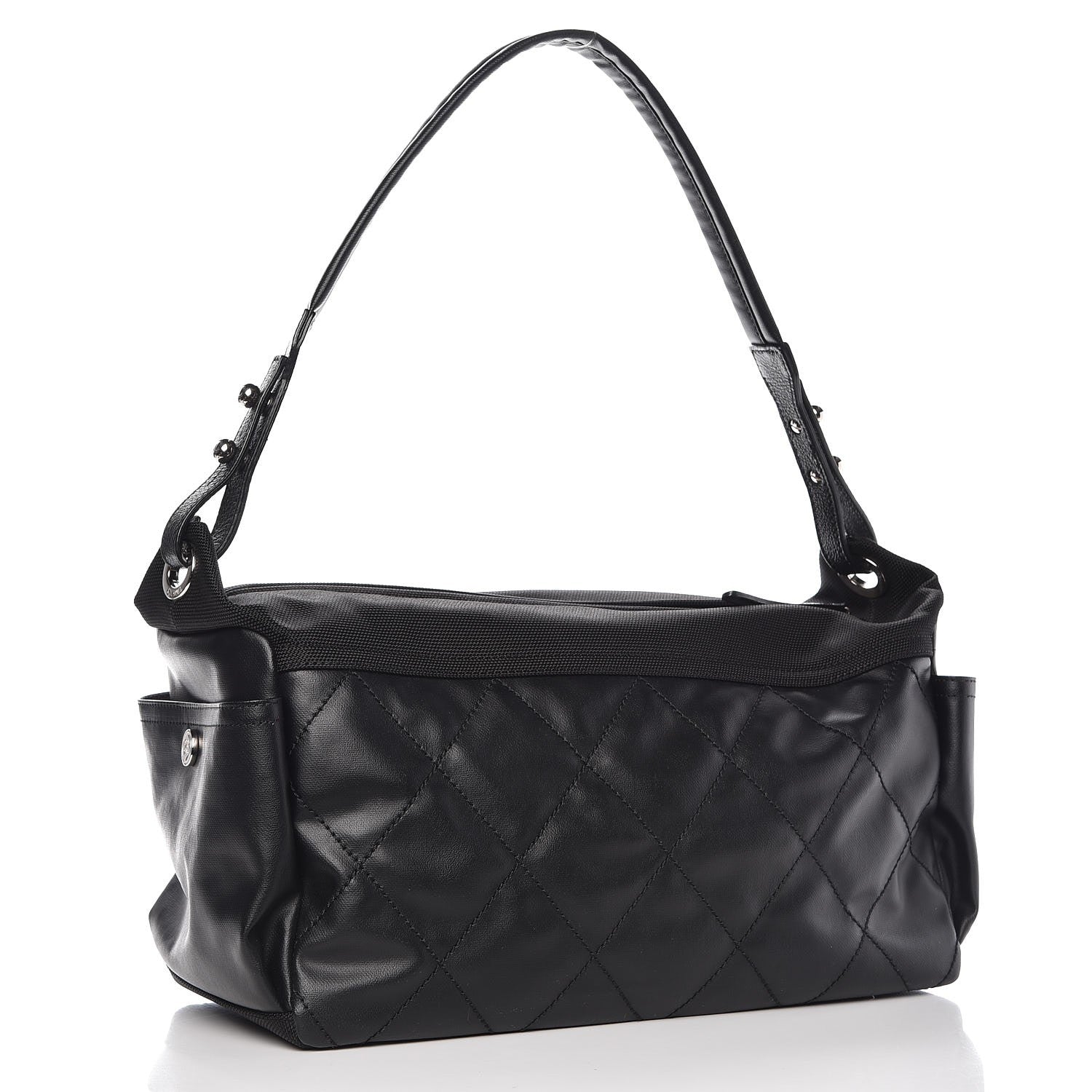 Chanel Coated Canvas Paris Biarritz Hobo Black 3 of 7