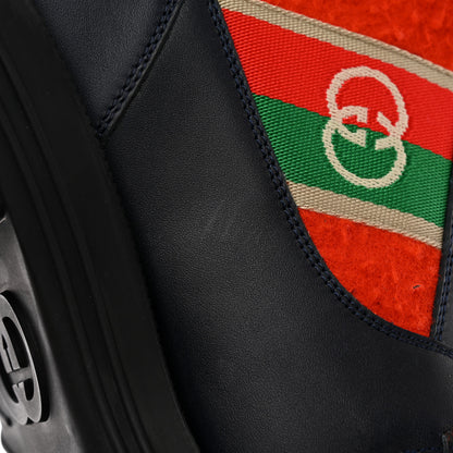Gucci Casy Wool Quebec Calfskin Web Mens Interlocking G Lace Up Combat Boots 9 Bitter Blue 10 of 18