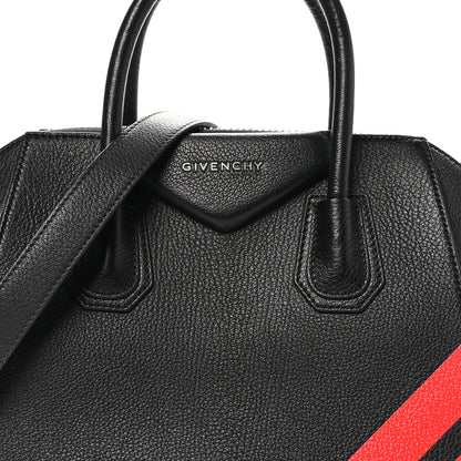 Givenchy Sugar Goatskin Striped Small Antigona Black Red 8 of 10