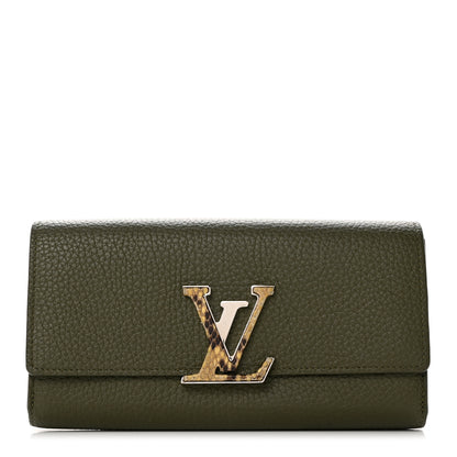 Louis Vuitton Taurillon Capucines Snakeskin Wallet Khaki 1 of 7