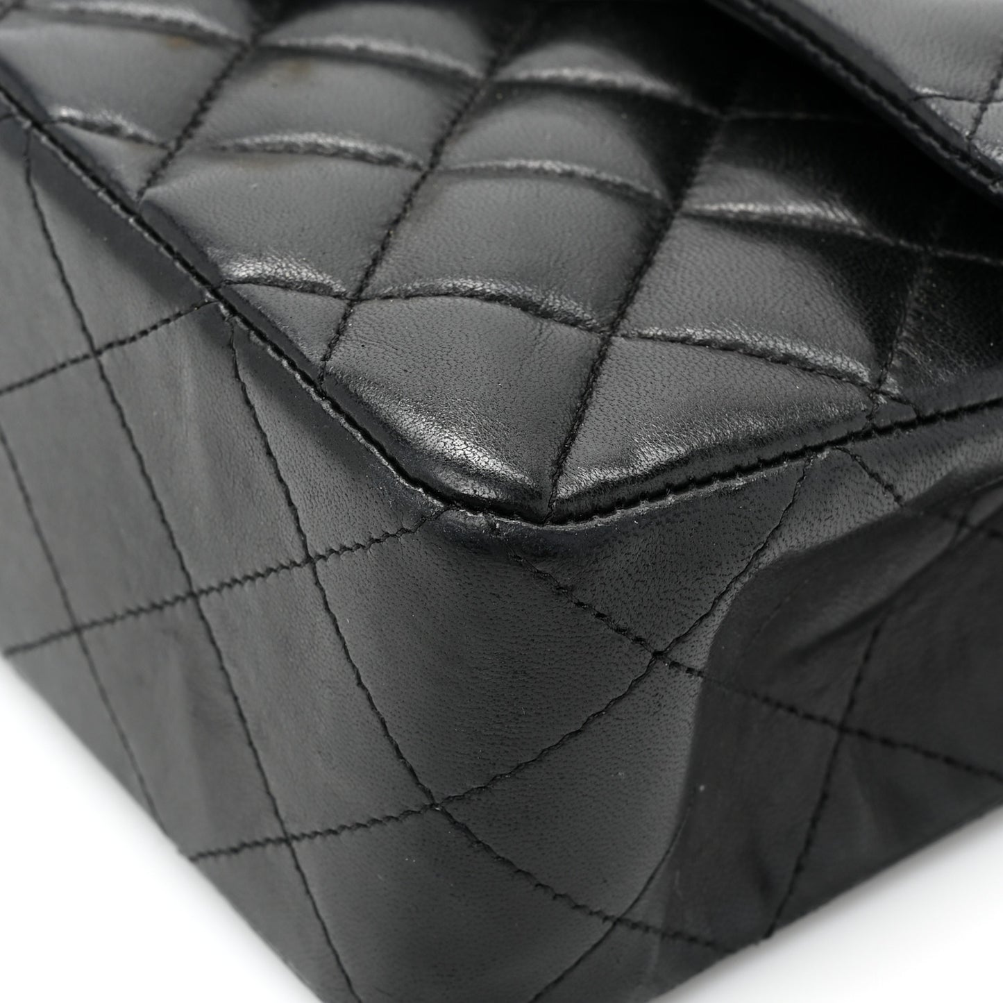 Lambskin Quilted Small Double Flap Black