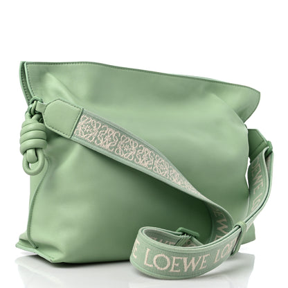 Loewe Nappa Calfskin Flamenco Knot Clutch Green 3 of 10