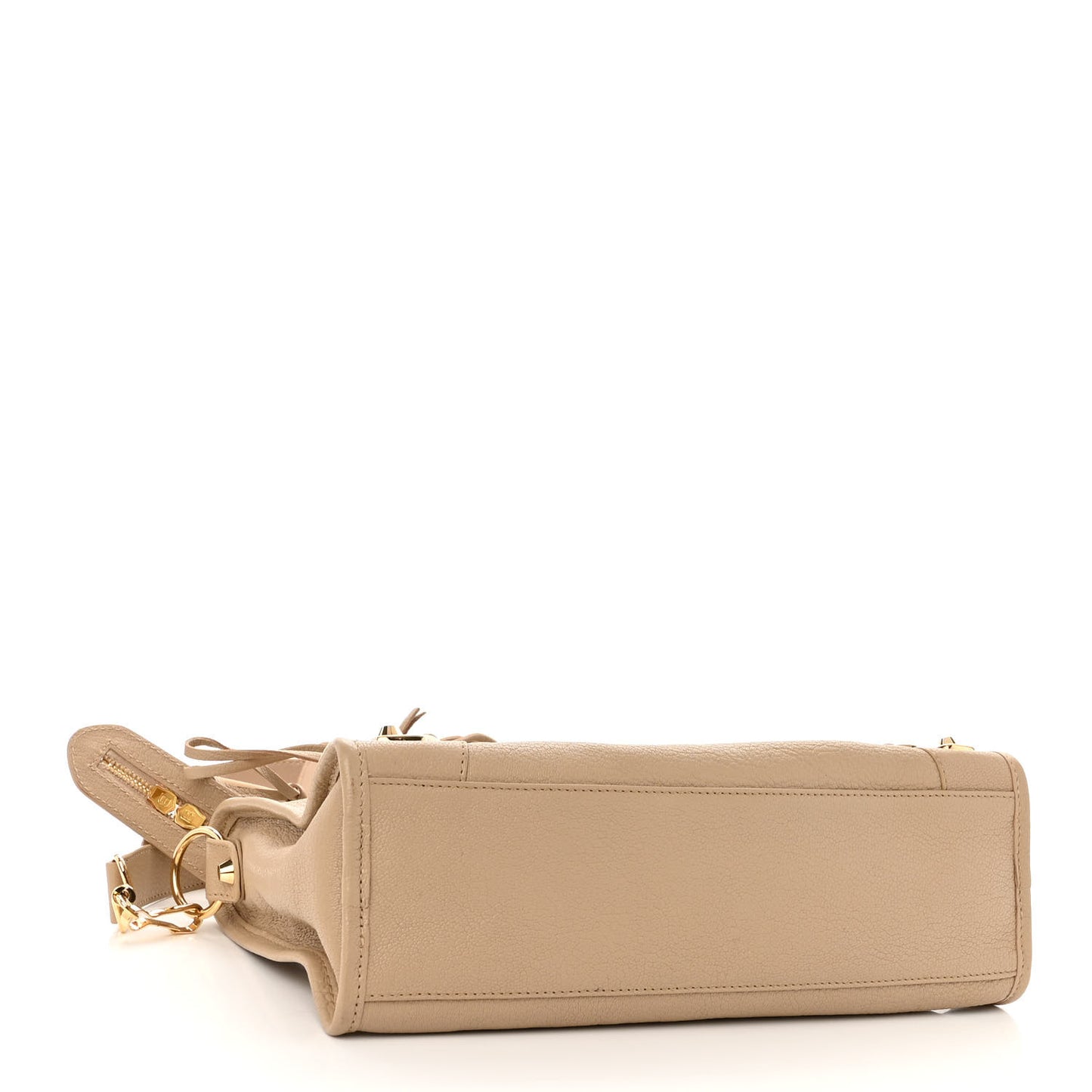 Shiny Goatskin Gold Metallic Edge Hardware S City Beige Sahara