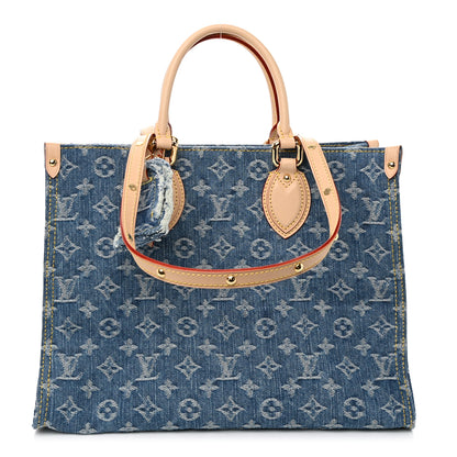 Louis Vuitton Monogram Denim Onthego MM Blue 1 of 9