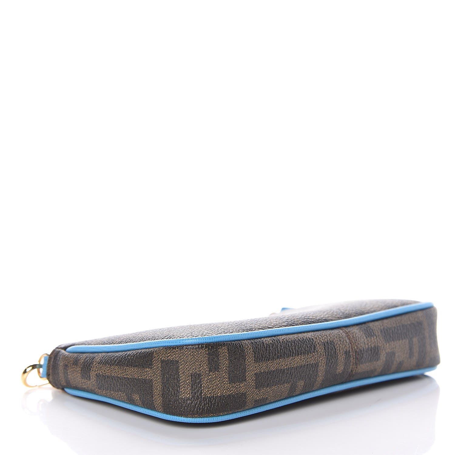 Fendi Zucca Spalmati Vitello Elite Pochette Tobacco Turchese 4 of 10
