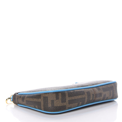 Fendi Zucca Spalmati Vitello Elite Pochette Tobacco Turchese 4 of 10