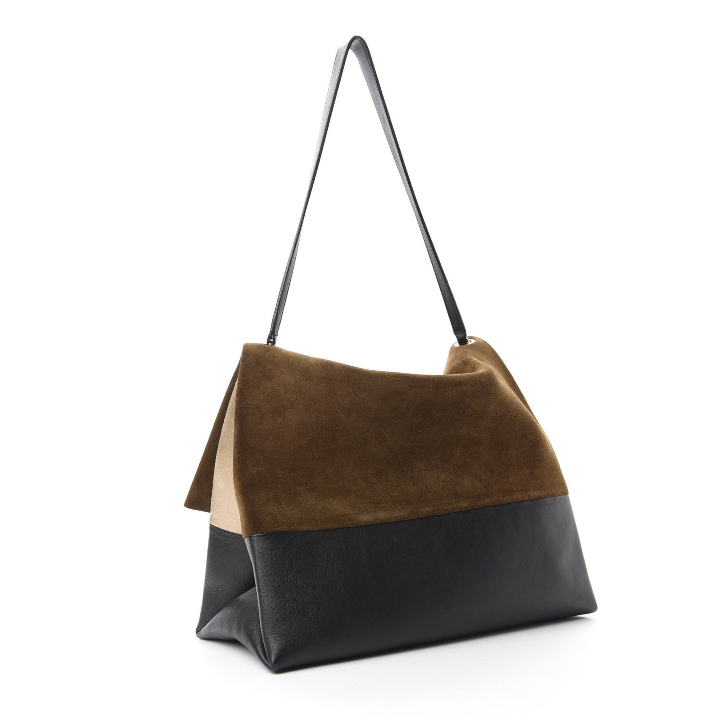 Calfskin Suede All Soft Shoulder Bag Khaki
