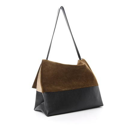 Celine Calfskin Suede All Soft Shoulder Bag Khaki 3 of 8