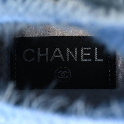 Chanel Suede Calfskin Stretch Fabric CC Sneakers 40.5 Light Blue 7 of 7
