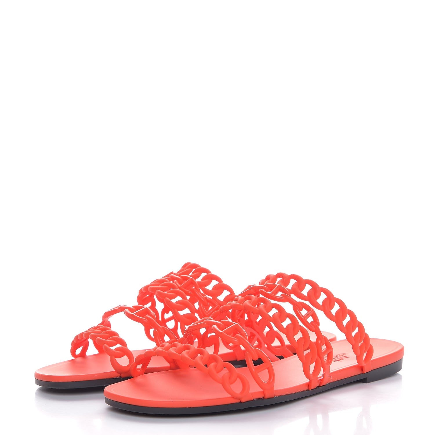 Hermes Rubber Chaine d'Ancre Nude Sandals 38 Pavot 3 of 8
