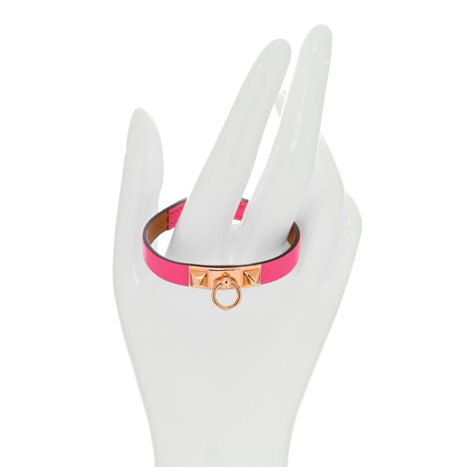 Hermes Chevre Chamkila Rivale Mini Bracelet T2 Rose Pop 2 of 5