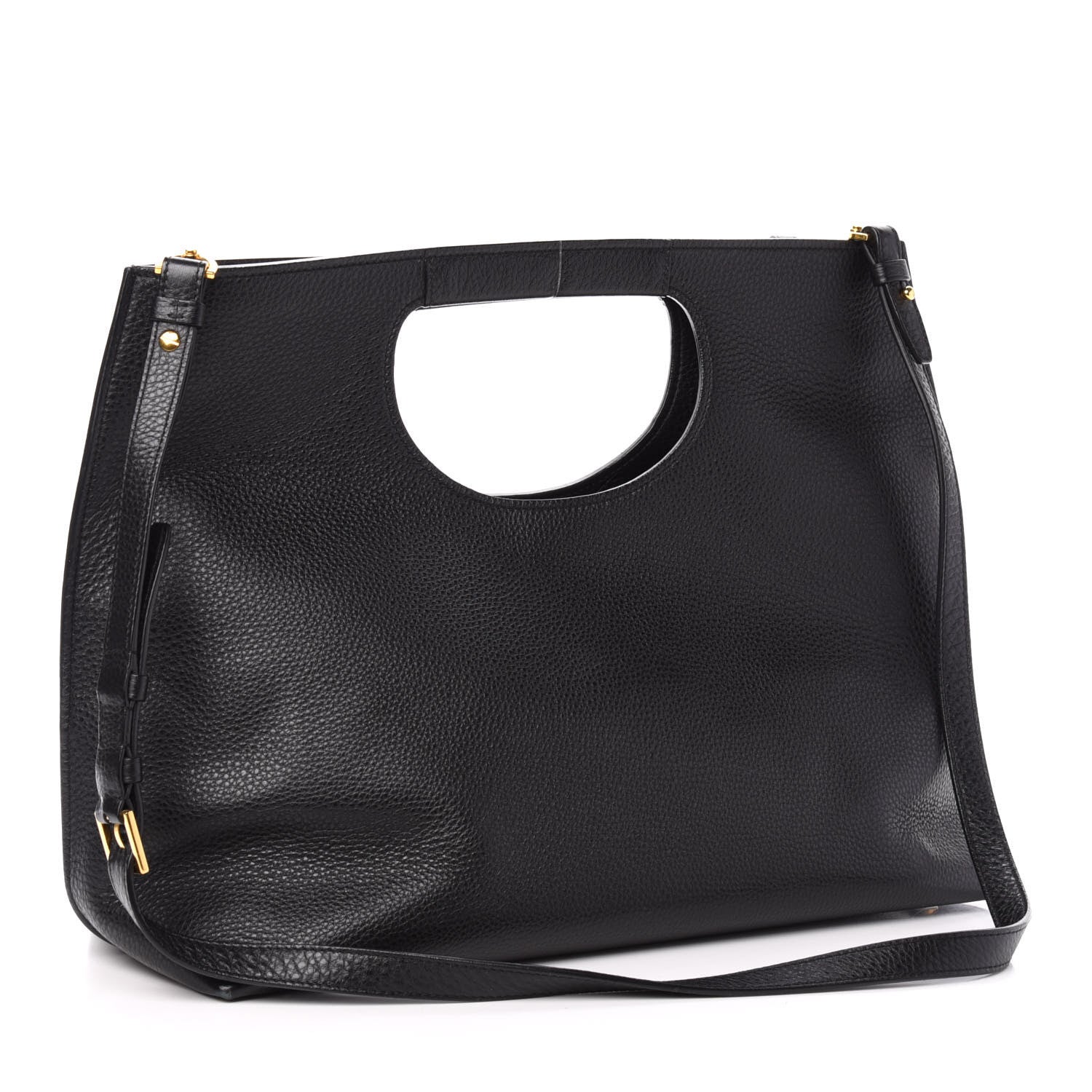 Tom Ford Calfskin Large Alix Padlock Zip Shoulder Bag Black 4 of 12