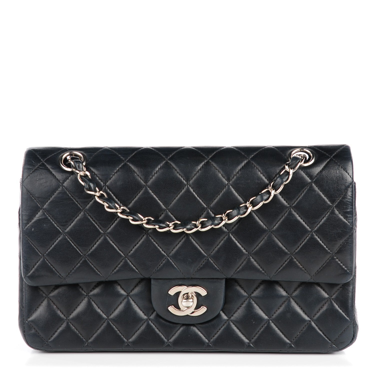 Chanel Lambskin Quilted Medium Double Flap Black 1 of 11