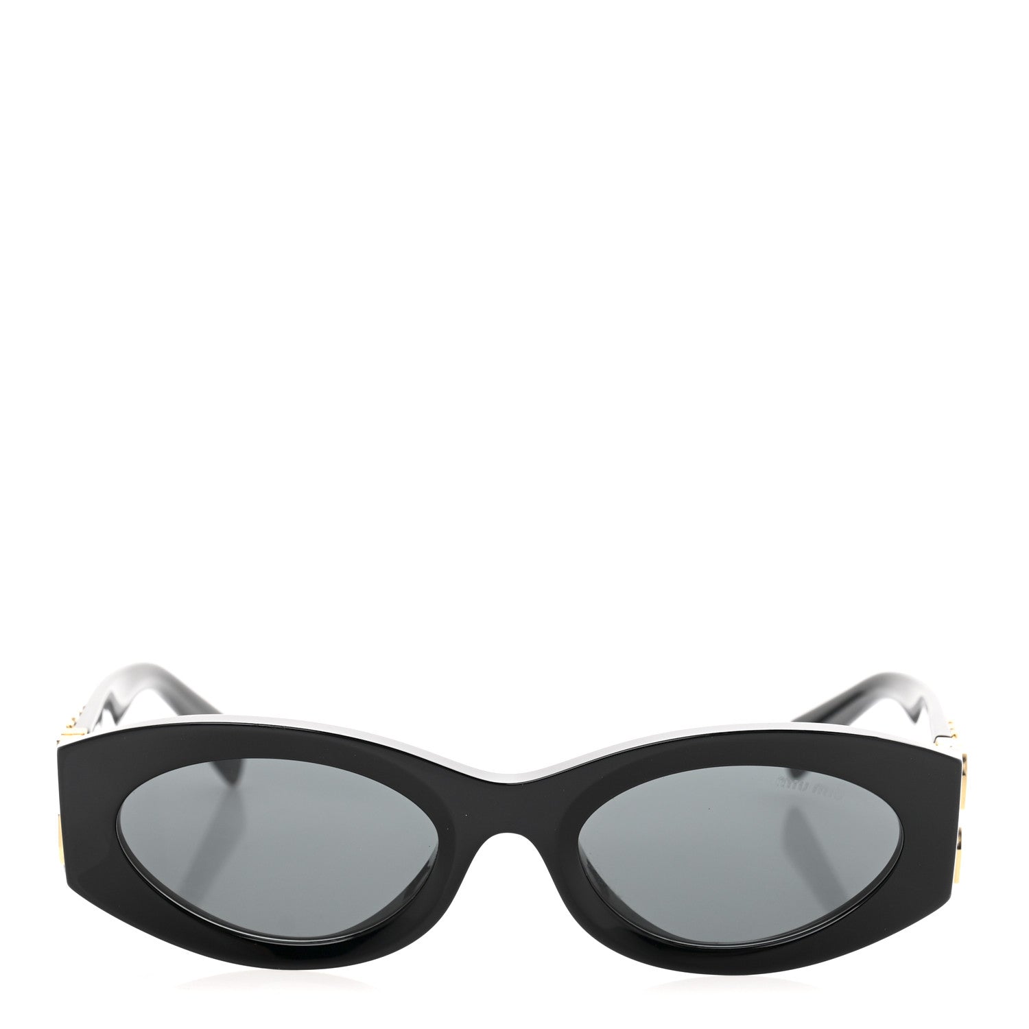 Miu Miu Acetate Oval Glimpse Sunglasses SMU11W Black 2 of 8