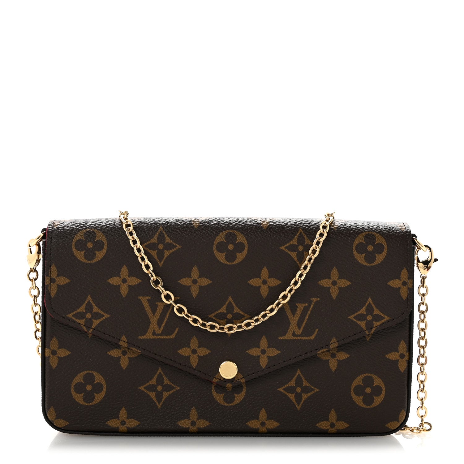 Louis Vuitton Monogram Pochette Felicie Chain Wallet Fuchsia Fuchsia 1 of 11
