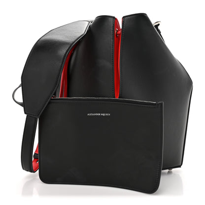 Alexander McQueen Calfskin The Bucket Bag Black Lust Red 3 of 12