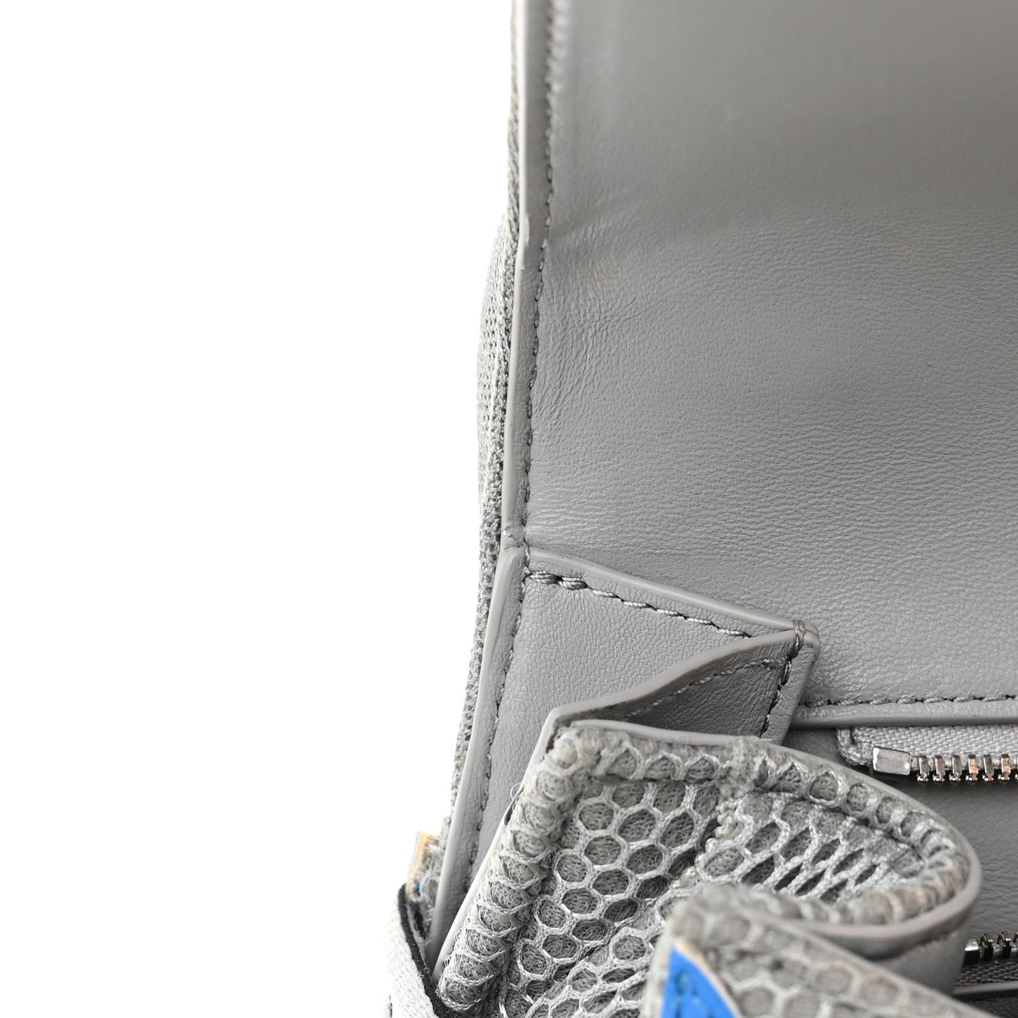 Faux Calfskin Fabric Small Sneakerhead Top Handle Bag Blue Grey