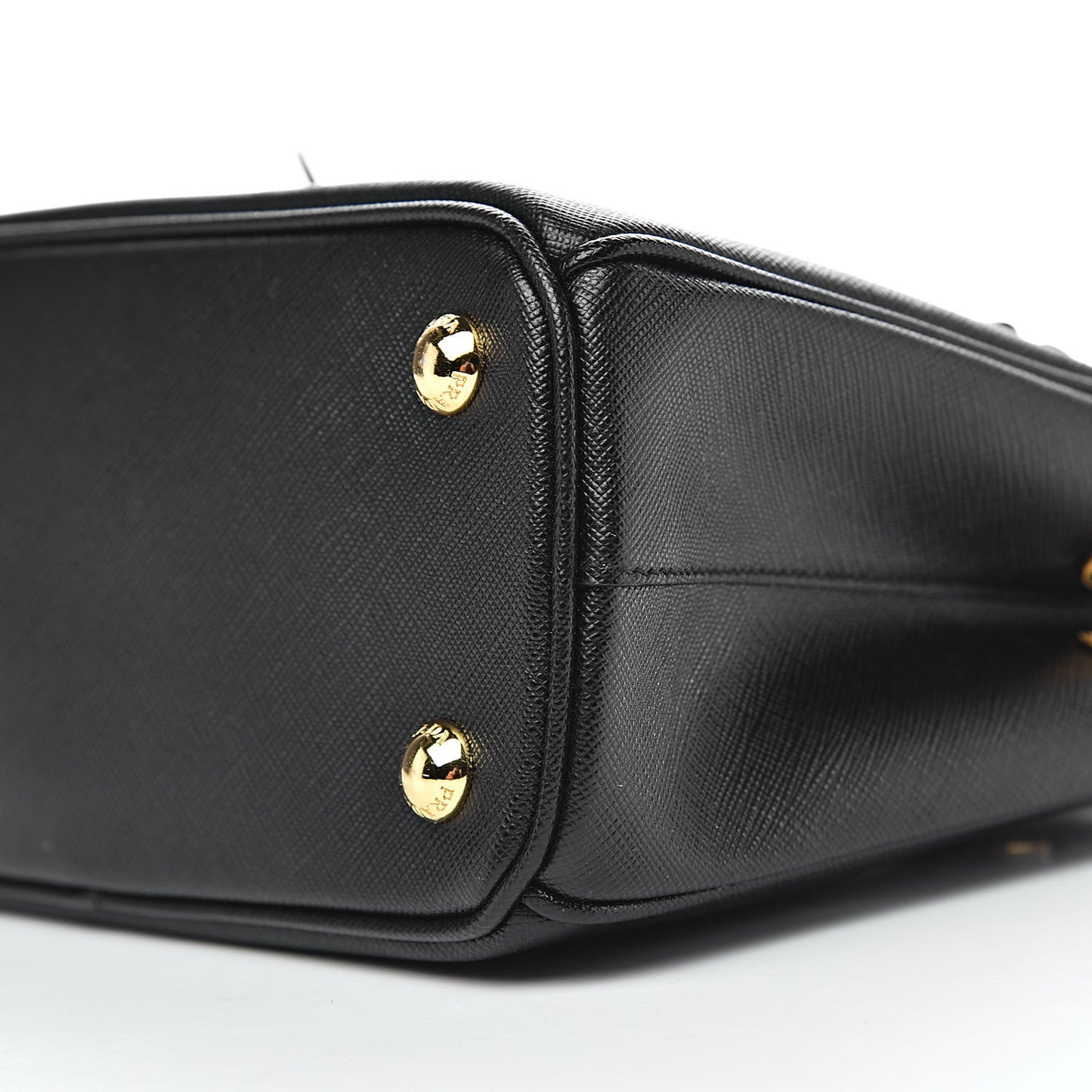 Saffiano Lux Mini Galleria Double Zip Tote Black