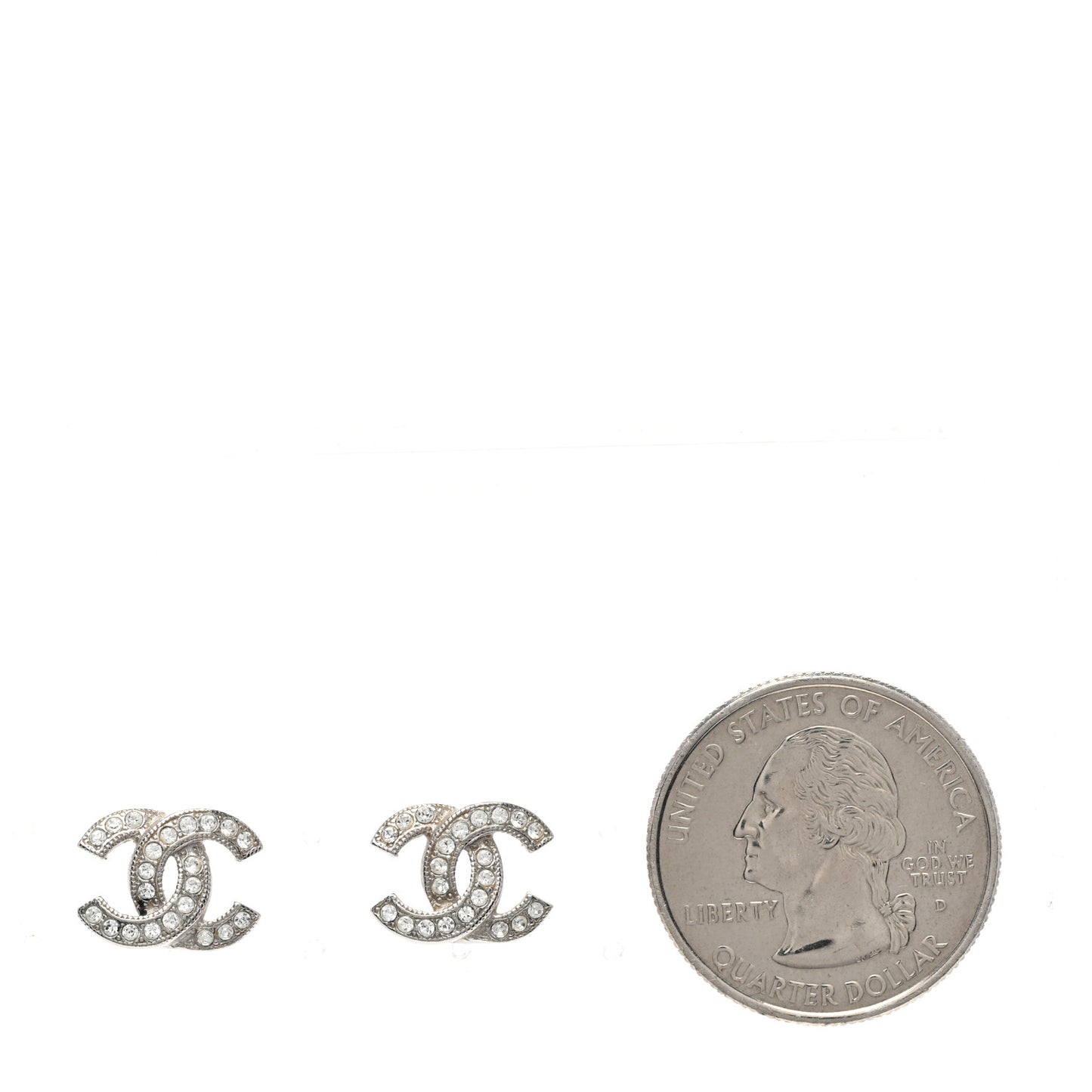 Crystal CC Earrings Silver