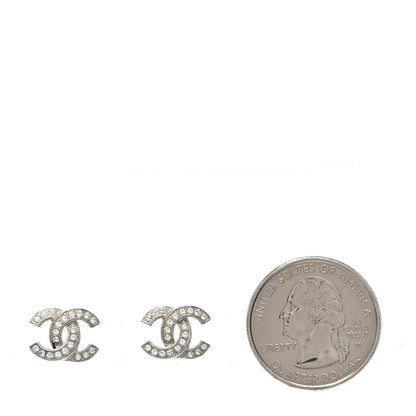 Chanel Crystal CC Earrings Silver 2 of 4