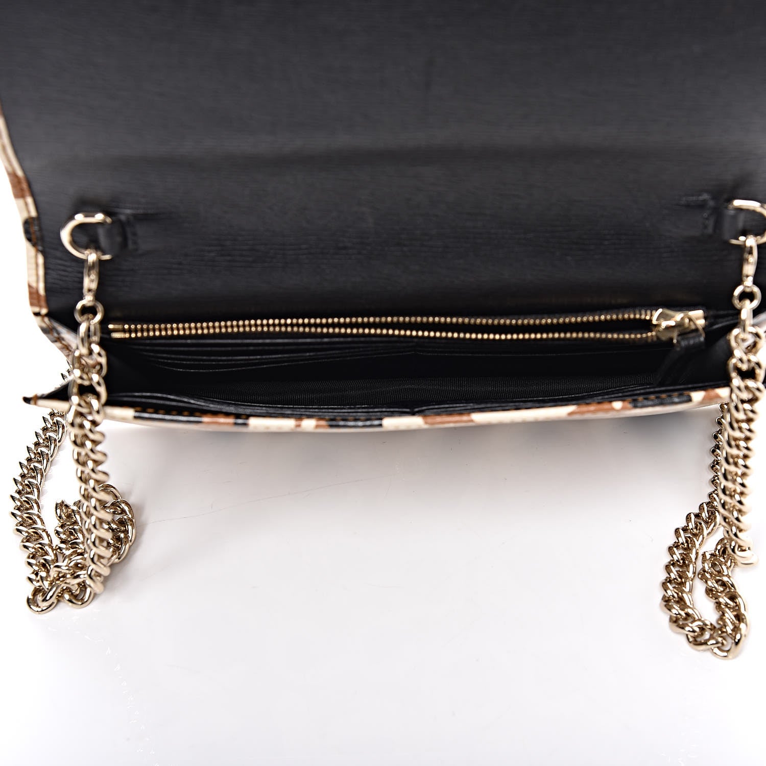 Gucci Patent Leopard Print Betty Chain Wallet Tobacco Black 7 of 10