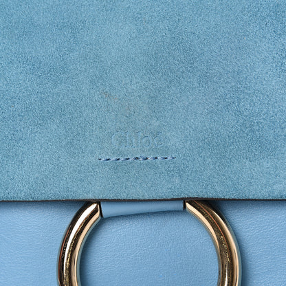 Chloe Suede Calfskin Small Faye Shoulder Bag Vinyl Blue 5 of 13