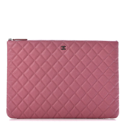 Chanel Caviar Quilted Large Cosmetic Case Rose Pink 1 of 9