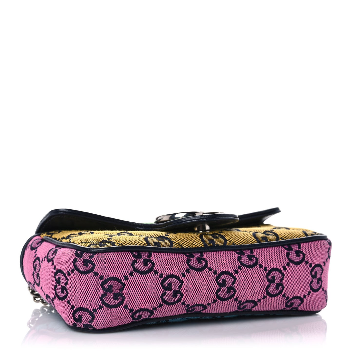 Monogram Multicolor Matelasse Diagonal Super Mini GG Marmont Shoulder Bag Green Blue Yellow Light Blue Pink
