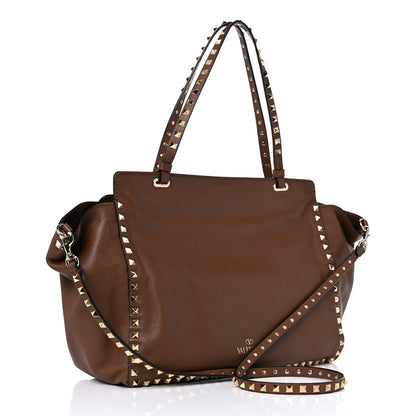 Valentino Garavani Vitello Medium Rockstud Tote Dark Noisette 3 of 21