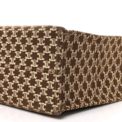 Celine Canvas Calfskin Triomphe Print Large Cabas Thais Brown 11 of 11