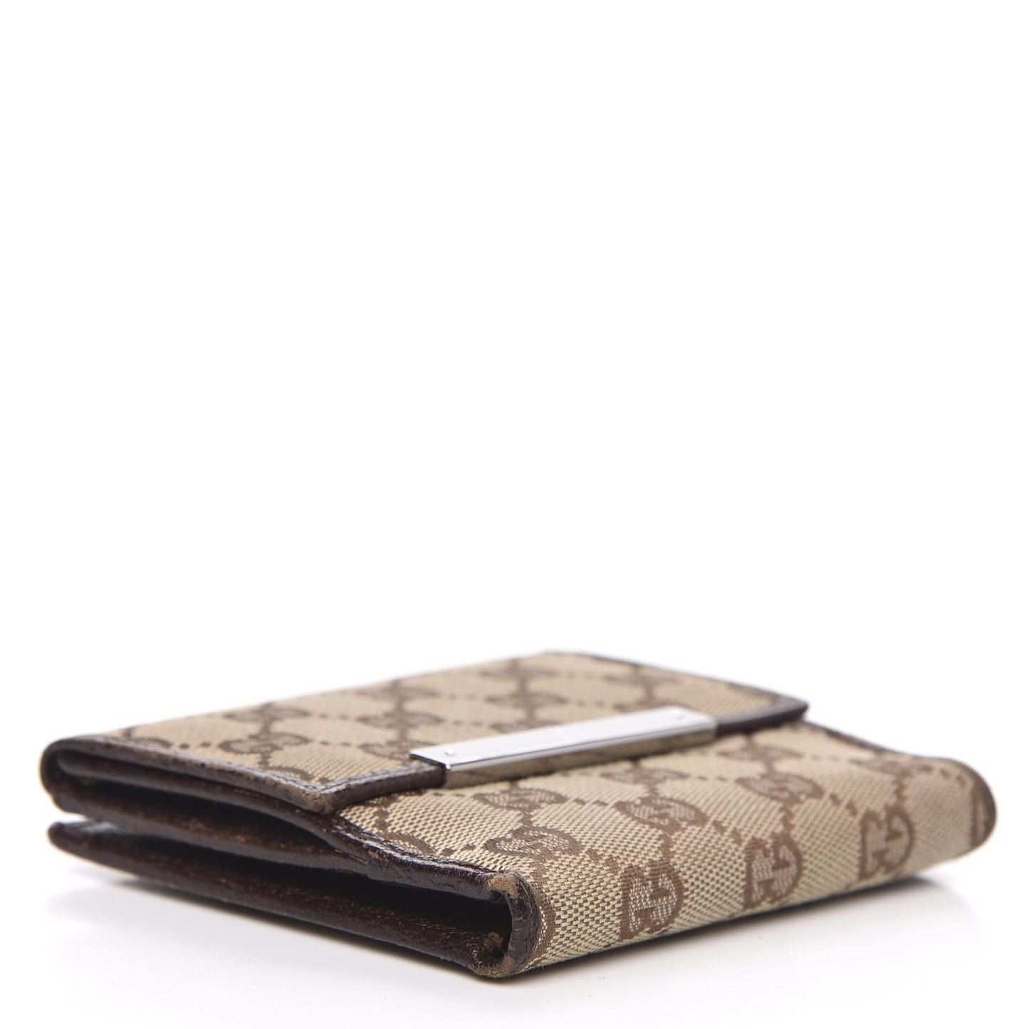 Monogram Metal Bar French Flap Wallet Beige Ebony Cocoa