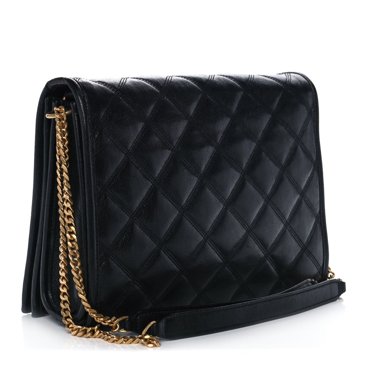 Lambskin Quilted Small Becky Chain Bag Black