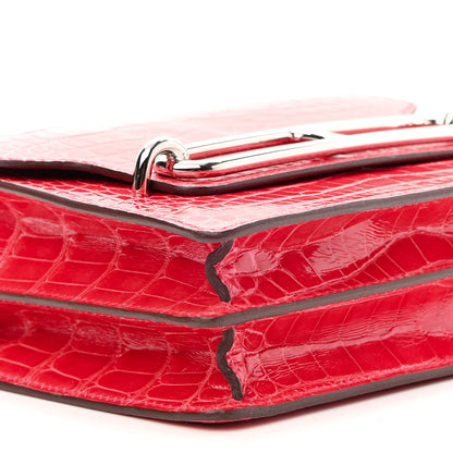 Hermes Shiny Alligator Mini Sac Roulis Bougainvillea 8 of 12