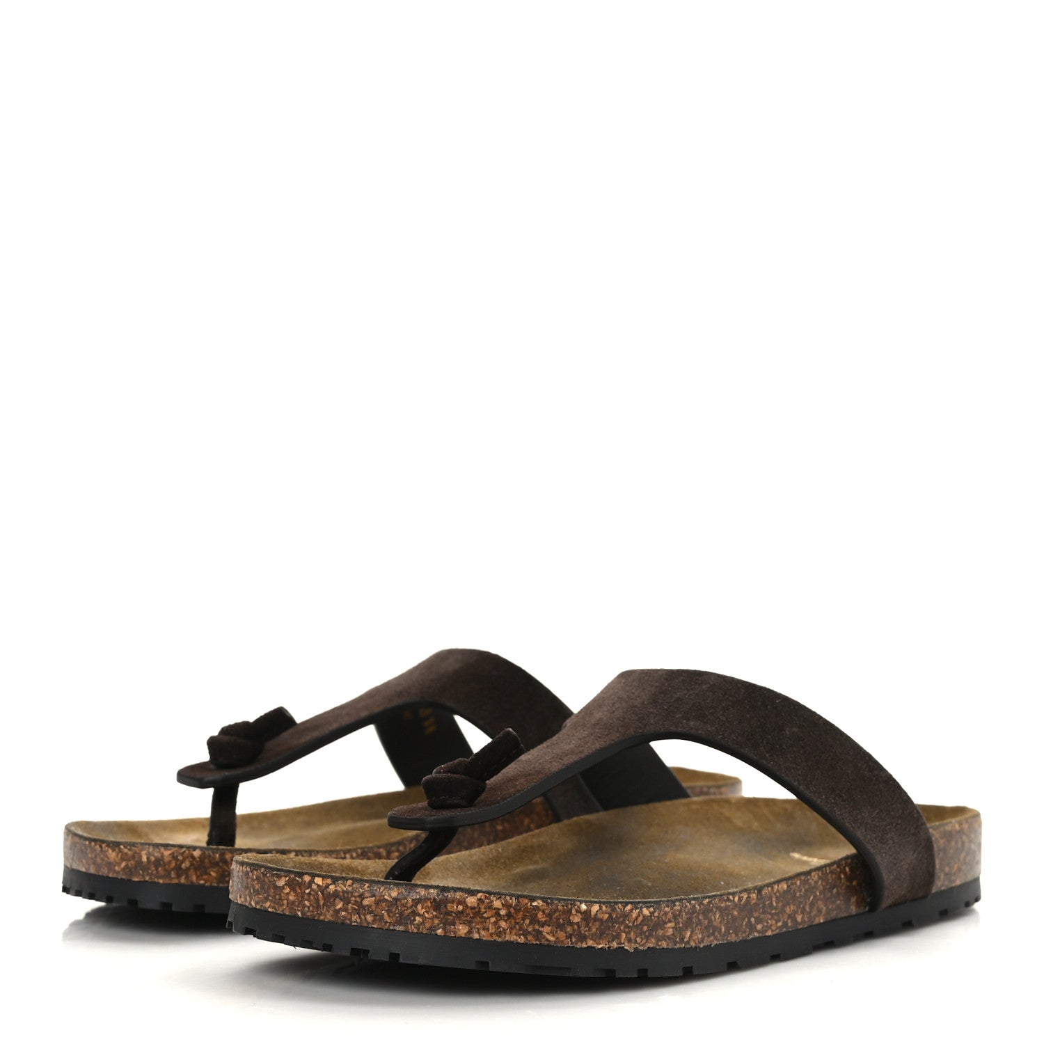 Saint Laurent Suede Jimmy Thong Flat Sandals 38 Chocolate 3 of 8