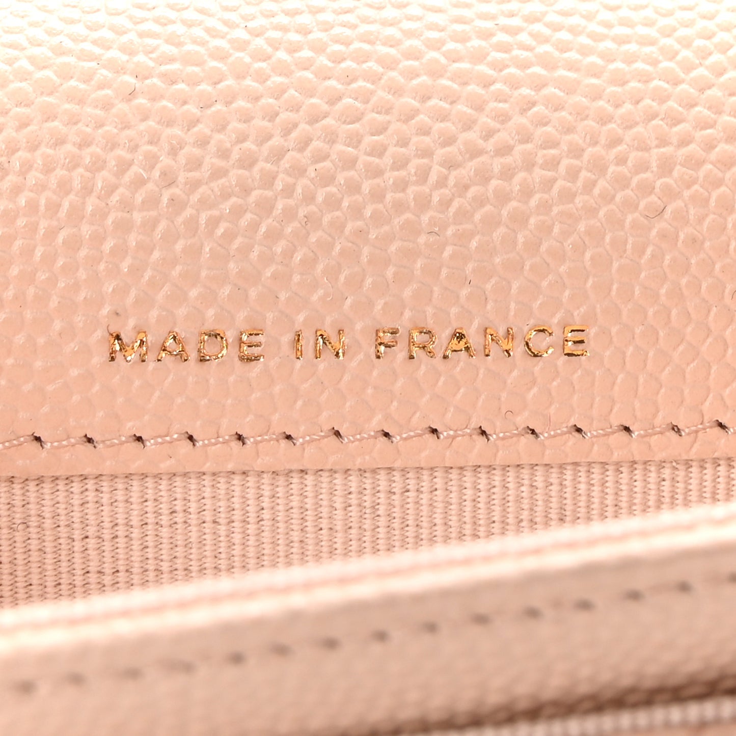 Caviar Quilted Flap Card Holder Wallet Beige