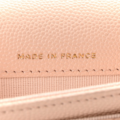 Chanel Caviar Quilted Flap Card Holder Wallet Beige 7 of 9