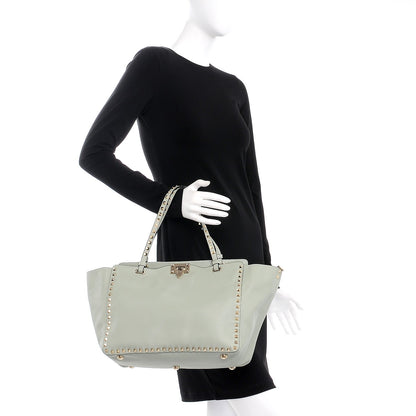 Valentino Garavani Vitello Medium Rockstud Tote Green Tea Sorbet 3 of 8