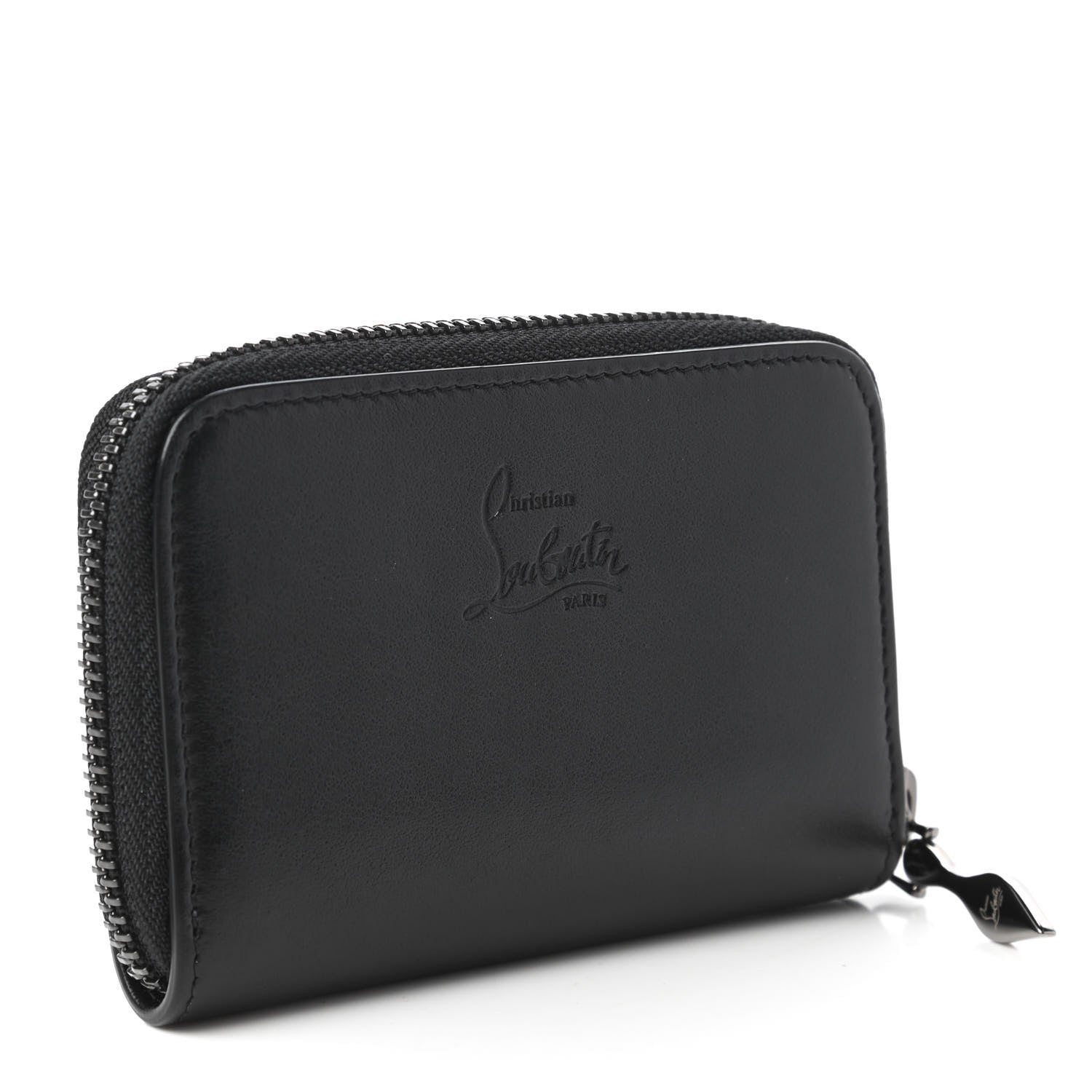 Christian Louboutin Calfskin Spiked Panettone Coin Purse Black 3 of 11