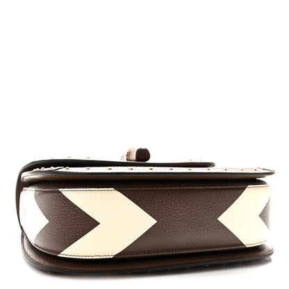 Gucci GG Supreme Monogram Studded Calfskin 100 Centennial Geometric Medium Bamboo 1947 Top Handle Bag Beige Ebony Multicolor 4 of 9