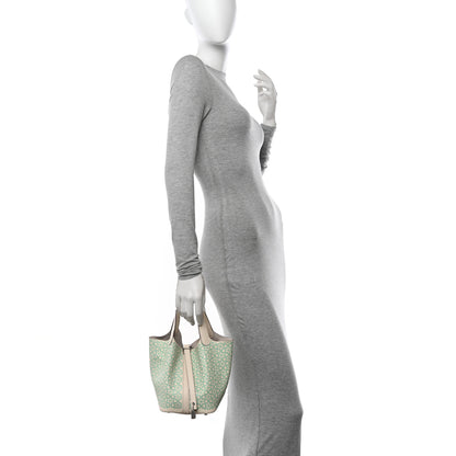 Hermes Swift Lucky Daisy Picotin Lock 18 PM Nata Vert 2 of 10