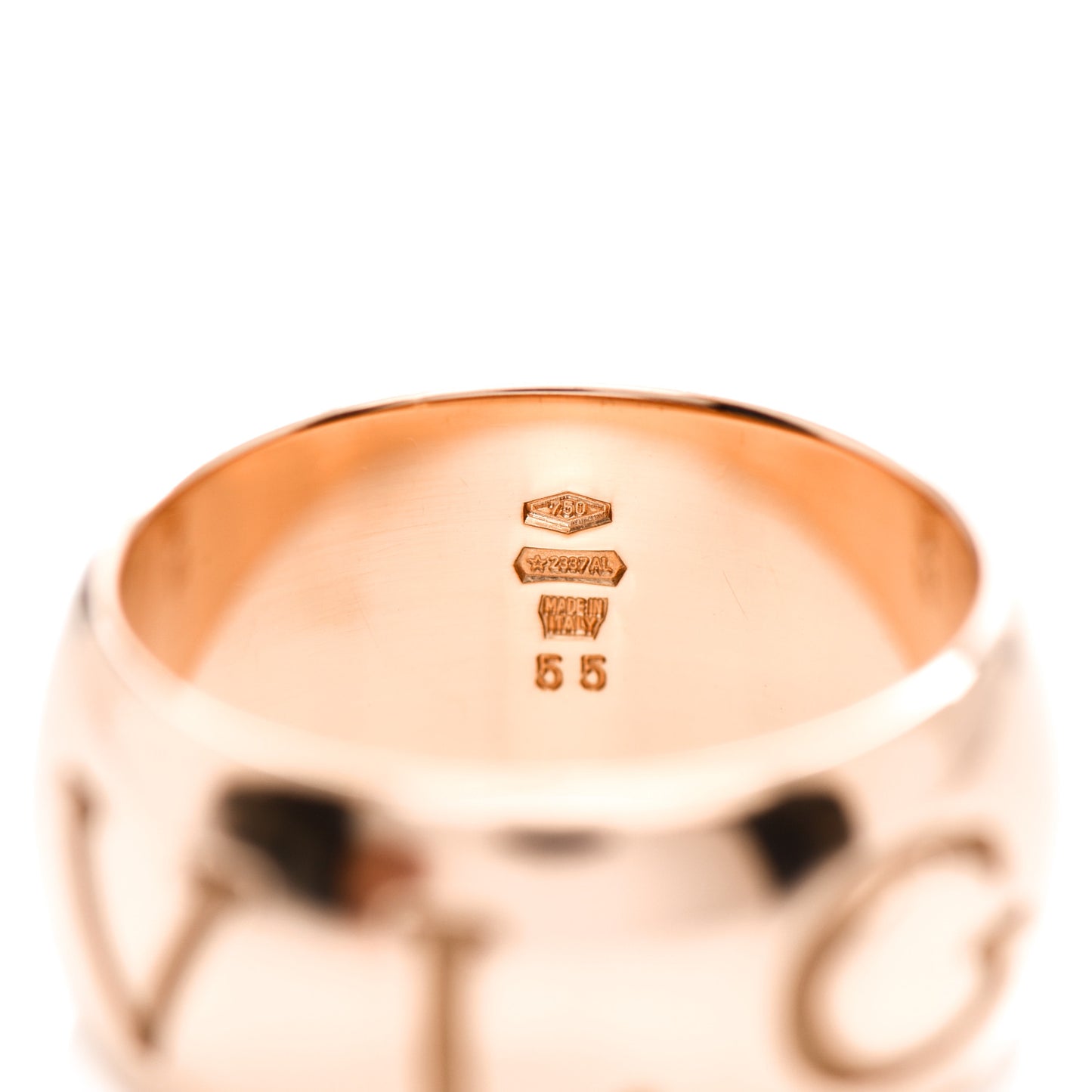 18K Rose Gold Monologo Band Ring 54 7