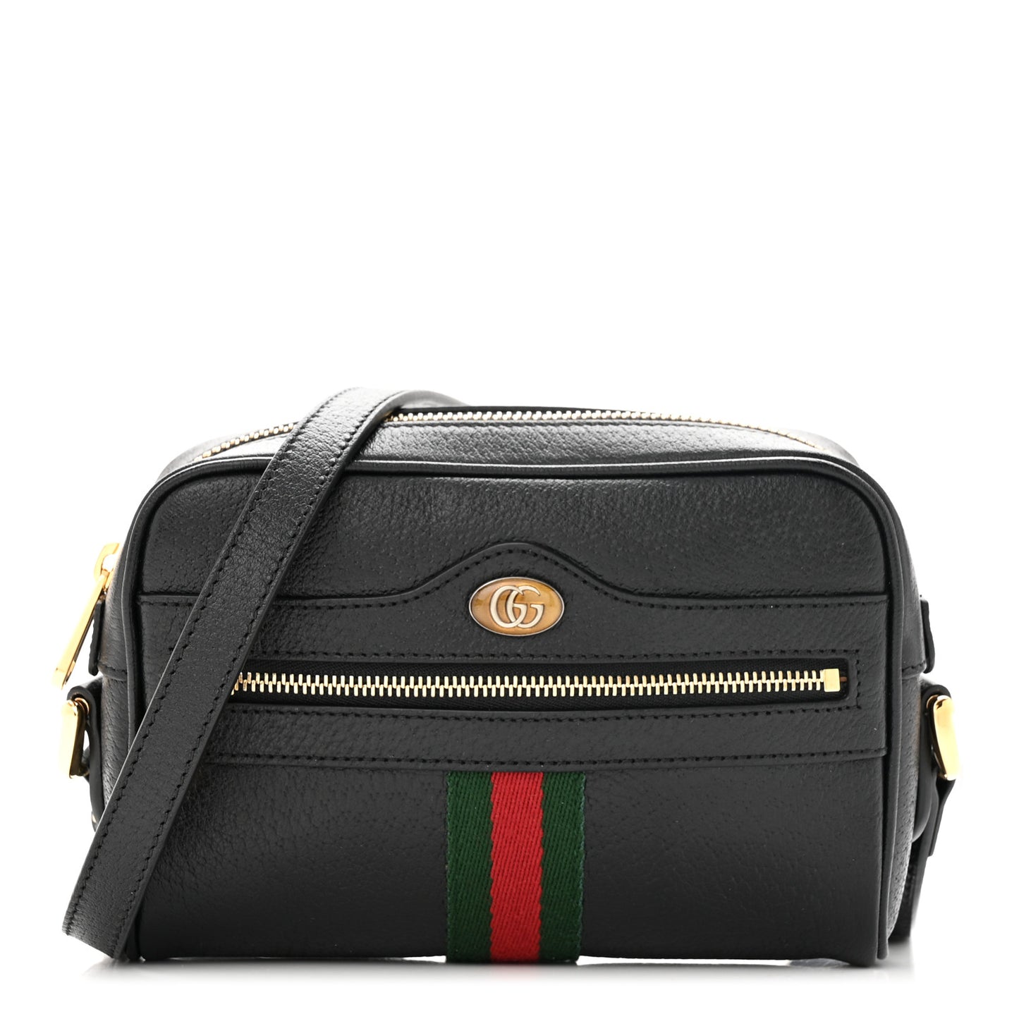 Calfskin Web Mini Ophidia Shoulder Bag Black