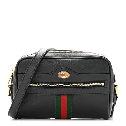 Gucci Calfskin Web Mini Ophidia Shoulder Bag Black 1 of 11