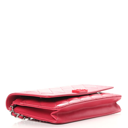 Chanel Patent Calfskin Quilted Boy Wallet On Chain WOC Pink 4 of 12