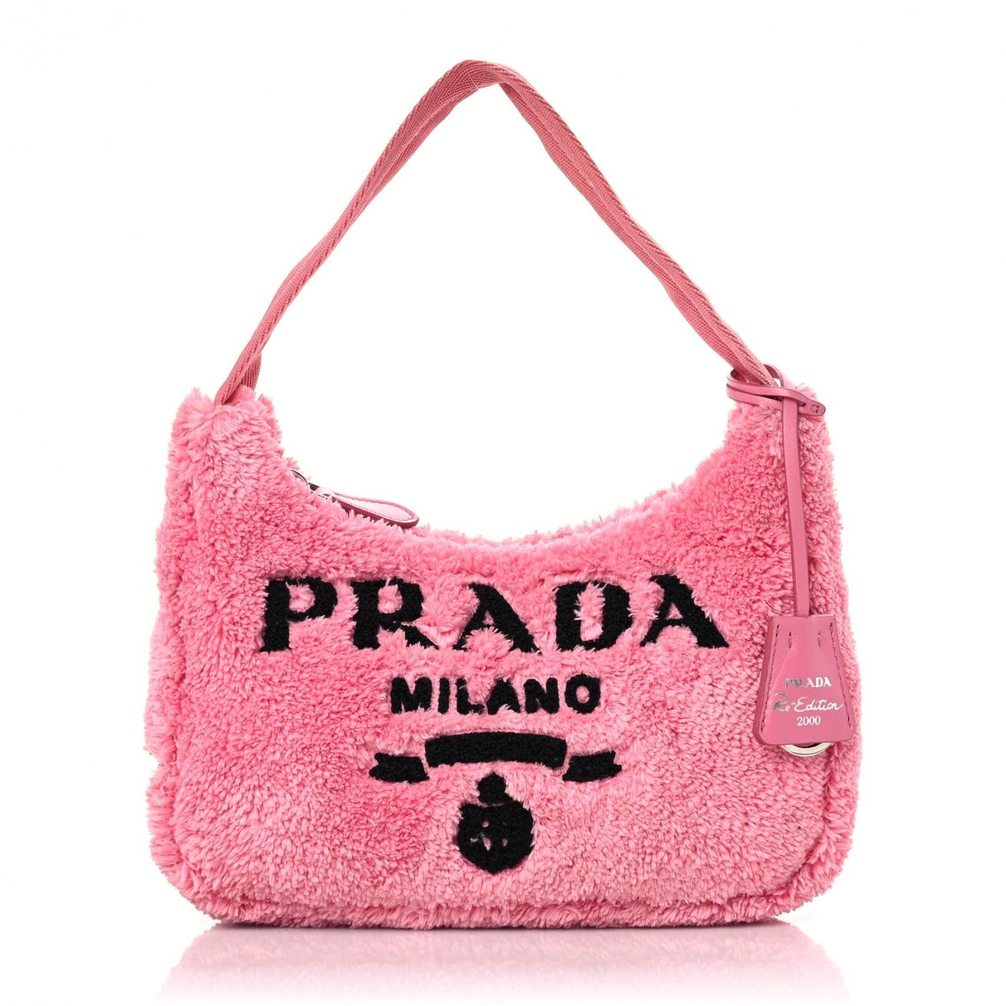 Terry Cloth Mini Re-Edition 2000 Bag Petalo Black