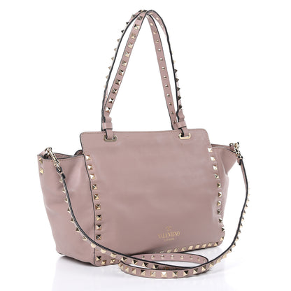 Valentino Garavani Vitello Small Rockstud Tote Poudre 3 of 15