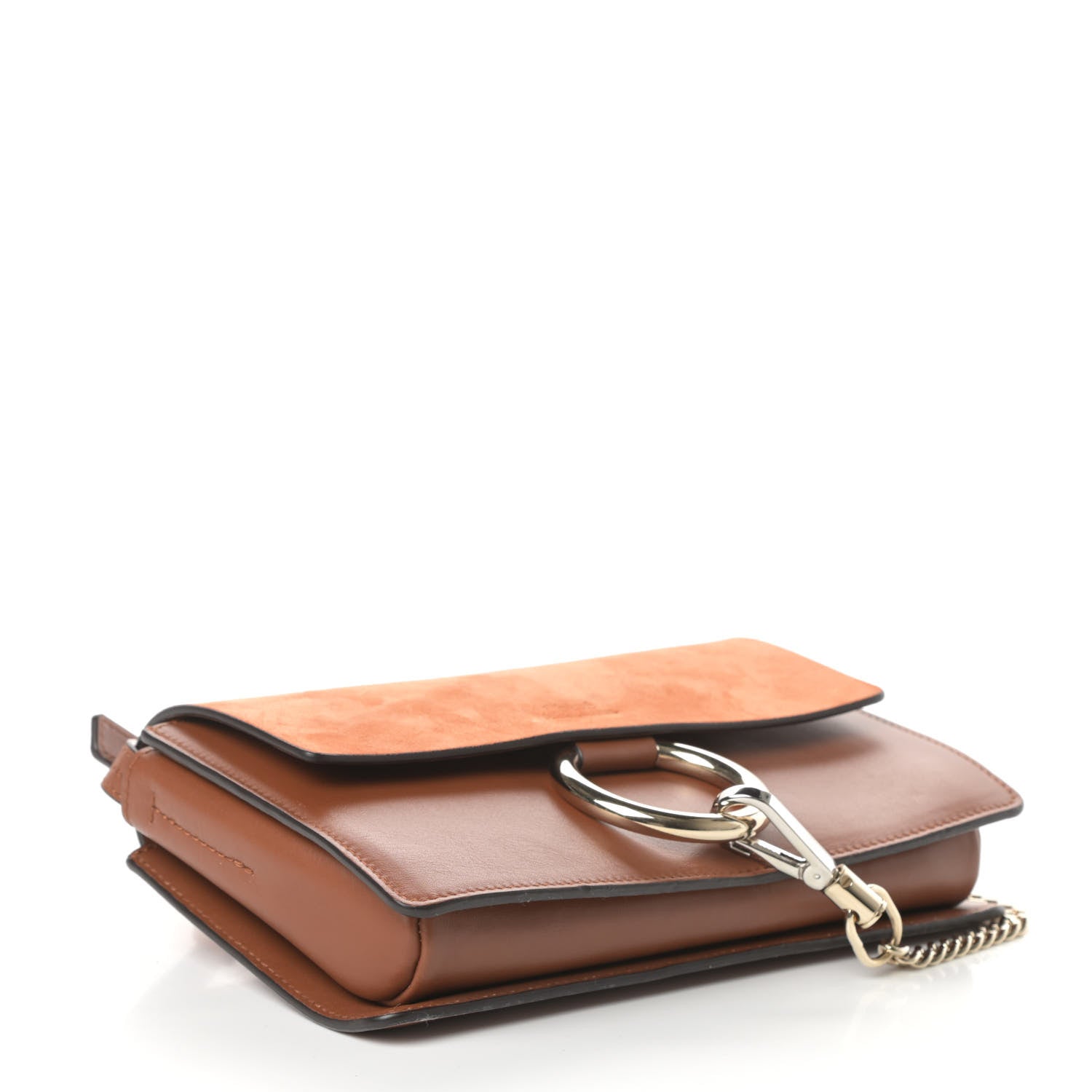 Chloe Suede Calfskin Small Faye Shoulder Bag Tobacco 4 of 8