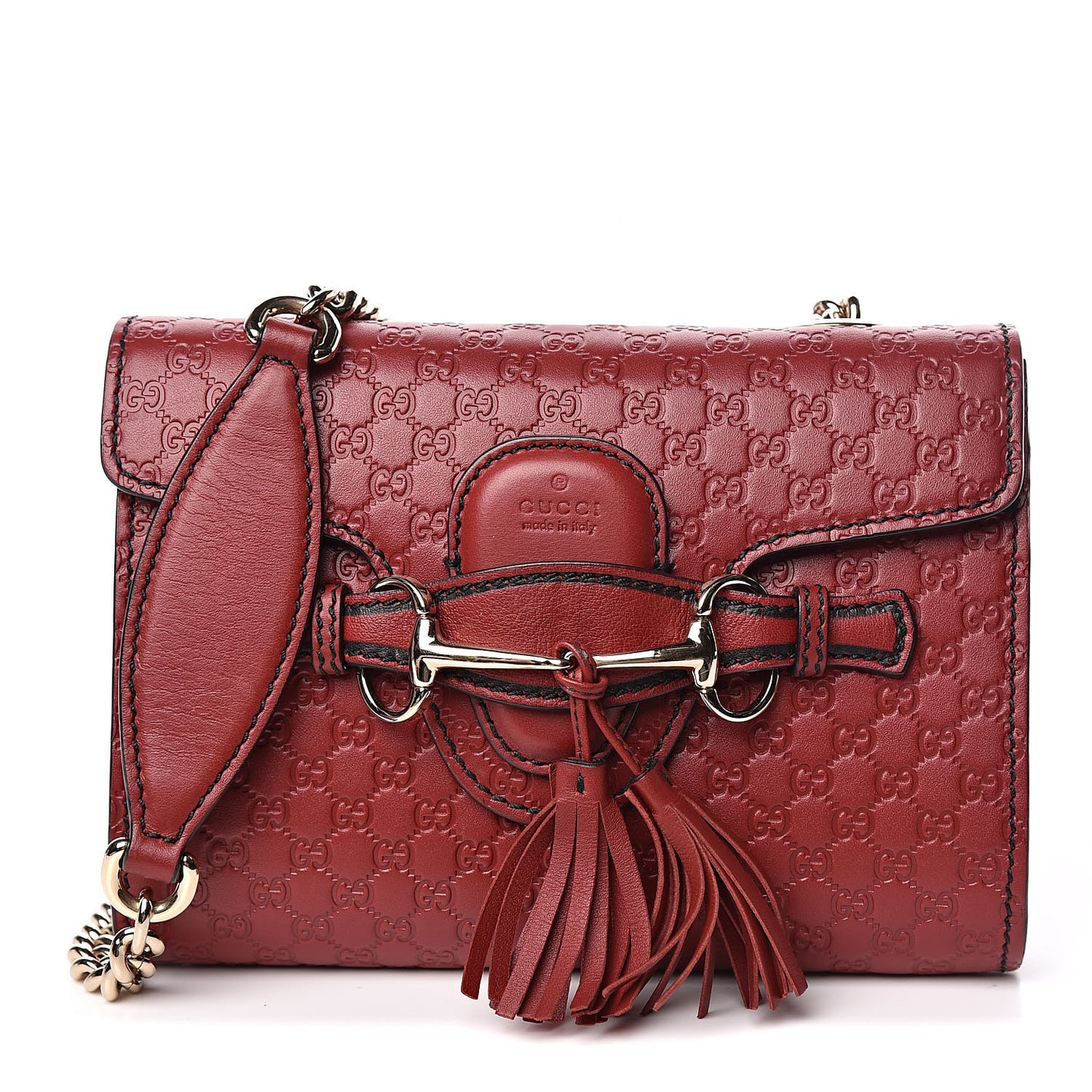 Soft Microguccissima Mini Emily Chain Shoulder Bag Rosso