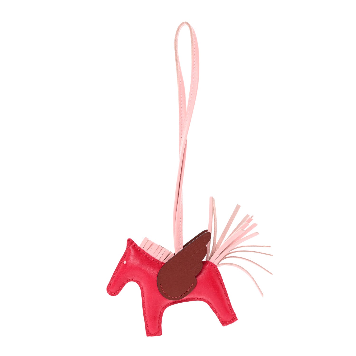 Hermes Milo Lambskin Grigri Rodeo Pegase Horse Bag Charm PM Framboise Rose Sakura Rouge H 1 of 5