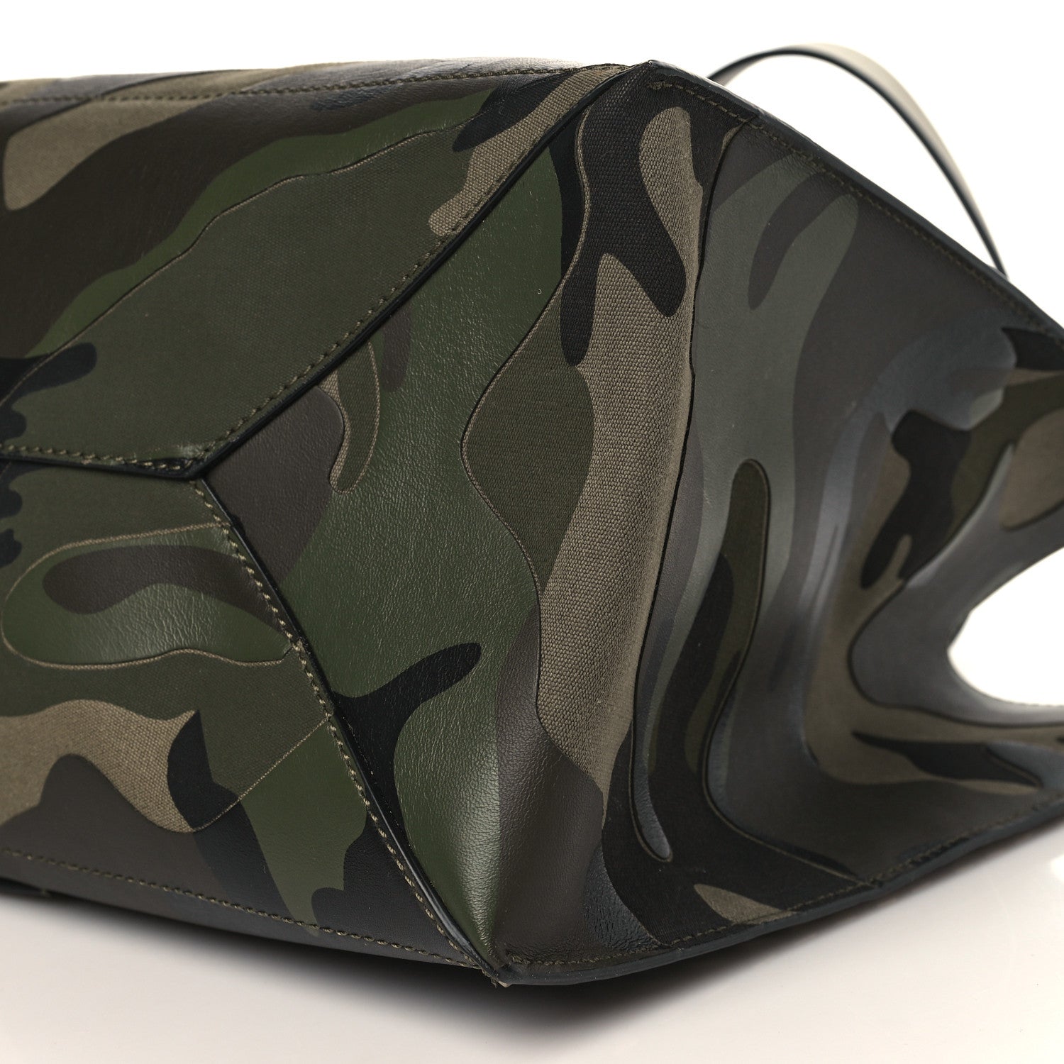 Valentino Garavani Nappa Canvas Camo Medium Rockstud Soft Tote Green 8 of 8